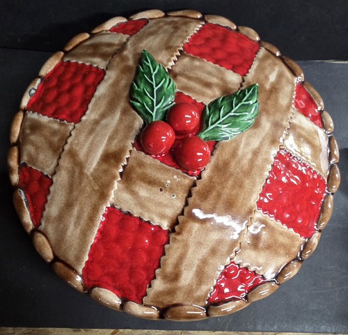 Vintage ceramic cherry pie - vintage,