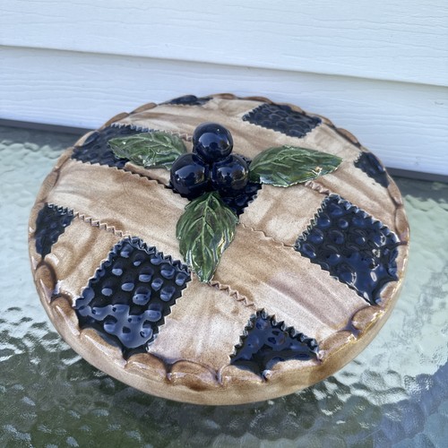 Vintage blueberry pie ceramic - vintage,